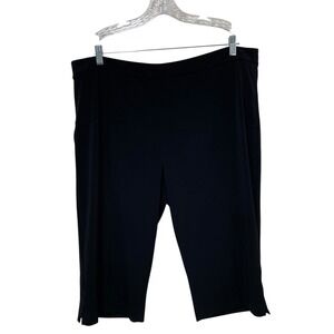 Susan Graver Capri Pants – XL Black Pull‑On Stretch